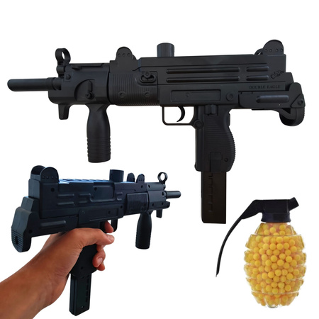 PISTOLET KARABIN MASZYNOWY NA KULKI PLASTIKOWE UZI CZARNY + 500 KULEK