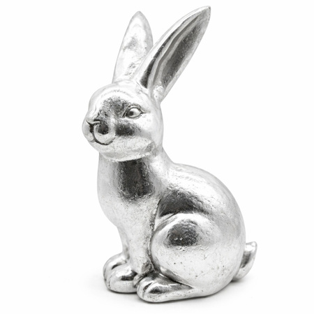 Zajączek wielkanocny ozdoby wielkanocne zając króliczek srebrny glamour 39 cm