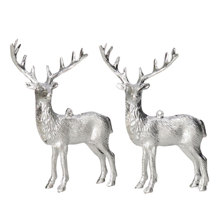 FIGURKA RENIFER JELEŃ NA STROIK ŚWIĘTA DEKORACJA 15cm ZESTAW 2 szt