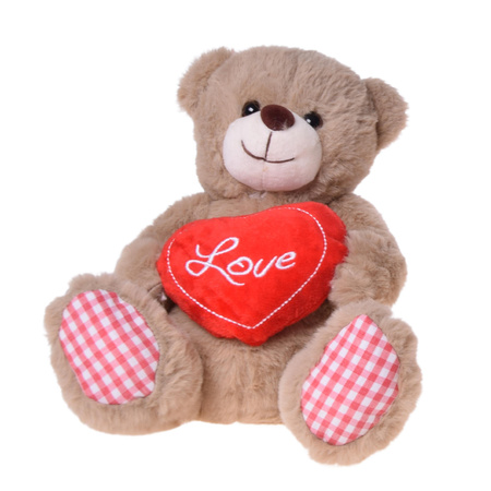 MIŚ PLUSZOWY Z SERCEM LOVE YOU PLUSZAK MASKOTKA PREZENT NA WALENTYNKI 15cm