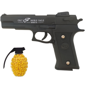 PISTOLET KARABIN MASZYNOWY NA KULKI PLASTIKOWE COLT CZARNY + 500 KULEK