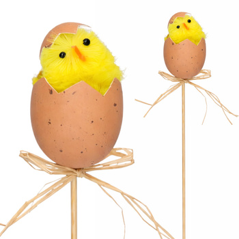 Kurczaczek wielkanocny na patyku piku dekoracja do stroików wielkanocnych