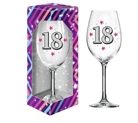 KIELISZEK DO WINA URODZINOWY PREZENT NA URODZINY 18 - STKA XL 640 ml