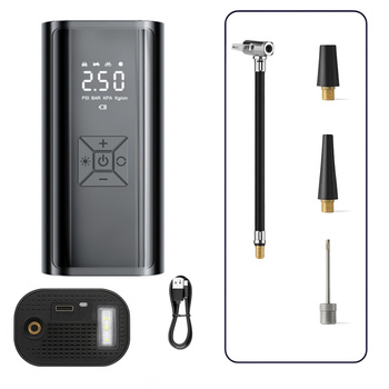 POMPKA ELEKTRYCZNA SAMOCHODOWA DO OPON ROWEROWA KOMPRESOR BEZPRZEWODOWY