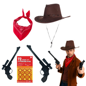 PRZEBRANIE KOWBOJSKIE COUNTRY ZESTAW DO STROJU KOWBOJA SZERYFA