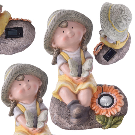 FIGURKA OGRODOWA SOLARNA LED DZIEWCZYNKA DEKORACJA DO OGRODU