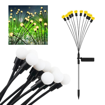 LAMPA SOLARNA OGRODOWA WBIJANA KULECZKI 10 LED LAMPKI SOLARNE KIWACZKI 