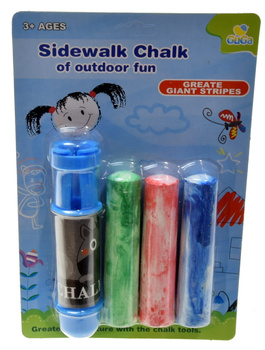 Kreda chodnikowa szkolna kolorowa z długopisem