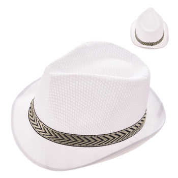 KAPELUSZ BIAŁY TRILBY FEDORA KLASYCZNY JACKSON NA WYSTĘPY KARNAWAŁOWE