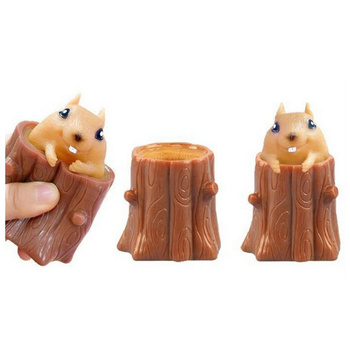 GNIOTEK ANTYSTRESOWY SENSORYCZNA ZABAWKA WYSKAKUJĄCA WIEWIÓRKA CHOMIK SQUISH