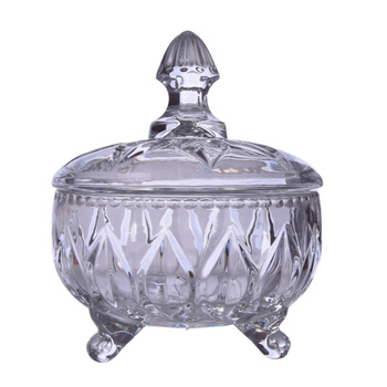 SŁOIK POJEMNIK CUKIERNICA SZKLANA NA CUKIERKI SŁODYCZE A'LA KRYSZTAŁ
