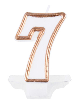 Świeczka cyferka na tort biała siódemka nr 7