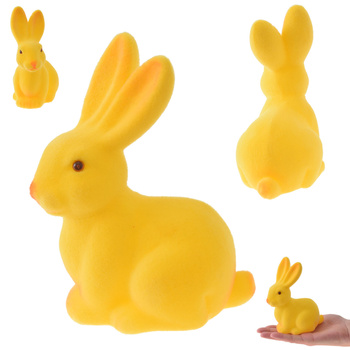 ZAJĄC ZAJĄCZEK FLOKOWANY KRÓLIK WIELKANOCNY OZDOBA NA STROIK DUŻY 15cm