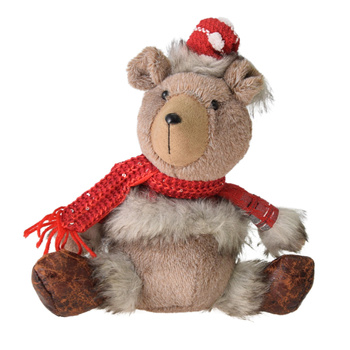 Miś Pluszowy Świąteczny Dekoracyjny PREZENT Dla Dzieci DEKORACJA PRZYTULANKA