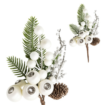 Świąteczna gałązka gałązki do stroików dekoracyjna ozdobna sztuczne kwiaty