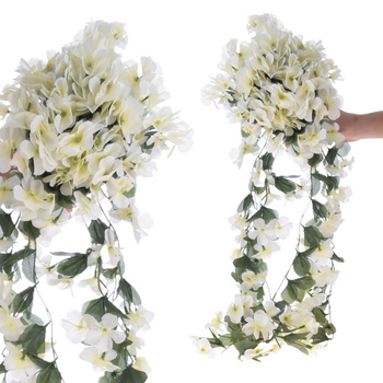 PELARGONIA ZWISAJĄCA GIRLANDA SZTUCZNE KWIATY ZWIS BIAŁA PELARGONIE