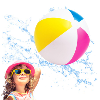 DMUCHANA PIŁKA PLAŻOWA DUŻA DO WODY NA BASEN PLAŻĘ TĘCZOWA OGRODOWA