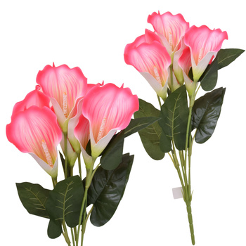 Bukiet kalia sztuczna sztuczne kwiaty kalie różowe 65 cm 7 łodyg