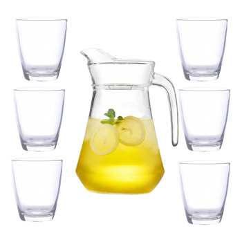 ZESTAW DO PICIA DZBANEK + 6 SZKLANEK DO NAPOJÓW WODY SOKÓW KOMPLET 