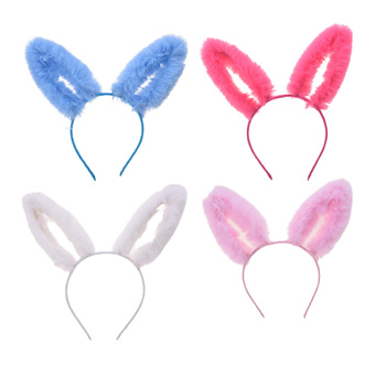 OPASKA USZY KRÓLIKA  NA GŁOWĘ FUTRZANE OPASKI NA PRZEBRANIE WIECZÓR