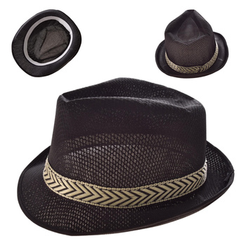 KAPELUSZ CZARNY TRILBY FEDORA KLASYCZNY JACKSON NA WYSTĘPY KARNAWAŁOWE