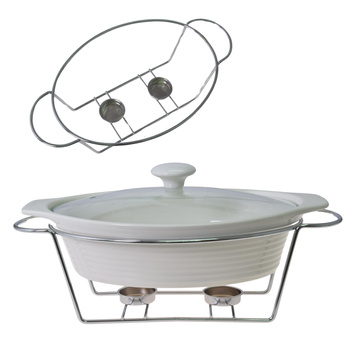 NACZYNIE z PODGRZEWACZEM ŻAROODPORNE OWALNE CERAMICZNE 1,5L