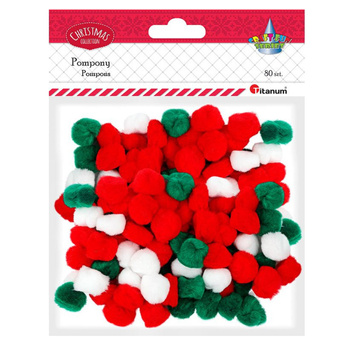 POMPONY AKRYLOWE KOLOROWE POMPONIKI DEKORACYJNE 80 SZTUK 25mm