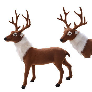 FIGURKA RENIFER JELEŃ JAK ŻYWY DUŻY NA STROIK ŚWIĘTA DEKORACJA 40cm