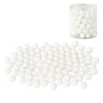 Kulki kuleczki styropianowe białe brokatowe do dekoracji na stroik 20mm