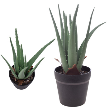 ALOES GUMOWANY SZTUCZNE KWIATY W DONICZCE ROŚLINY DONICZKOWE DEKORACJA 