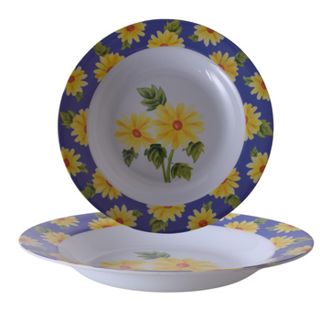TALERZ GŁĘBOKI NA ZUPĘ WIELORAZOWY OBIADOWY Z NADRUKIEM KWIATY 23cm