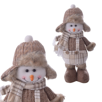 Bałwan ozdoba świąteczna stojąca 30 cm figurka pluszowy dekoracja prezent