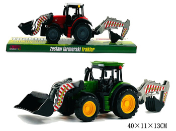 TRAKTOR KOPARKA ŁADOWARKA Z NAPĘDEM MASZYNA ROLNICZA DLA DZIECI