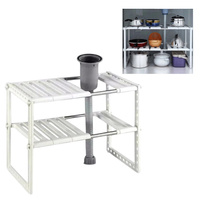 DWUSTOPNIOWA ROZSUWANA REGULOWANA PÓŁKA DO SZAFY SZAFKI KUCHENNEJ POD ZLEW