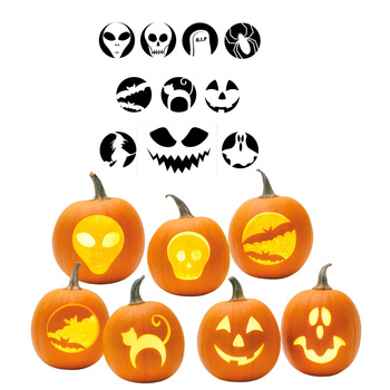 Kreatywne szablony dynia Halloween 10 wzorów dekoracje DIY