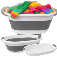 KOSZ POJEMNIK NA PRANIE BIELIZNĘ 25L SKŁADANY SILIKONOWA SKŁADANA SZARY