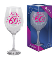 KIELISZEK DO WINA URODZINOWY PREZENT NA URODZINY 60 - TKA XL 580 ml