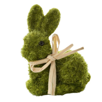 Zajączek wielkanocny ozdoby wielkanocne zając króliczek flokowany zielony