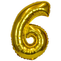 BALON 6 SZÓSTKA W KSZTAŁCIE CYFRY SZEŚĆ XXL 60cm NA URODZINY IMPREZY BAL PARTY