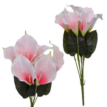 Bukiet kalia sztuczna sztuczne kwiaty kalie różowe 65 cm 7 łodyg