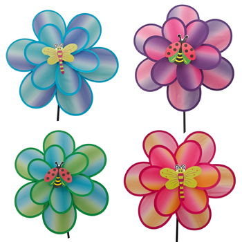 WIATRAK WIATRACZEK OGRODOWY OZDOBA DO OGRODU KOLOROWY 90cm