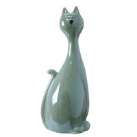 FIGURKA KOT KOTEK KOTECZEK CERAMICZNY LUSTRZANY 18cm