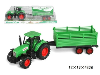 TRAKTOR Z NAPĘDEM MASZYNA ROLNICZA Z PRZYCZEPĄ FARMA DLA DZIECI