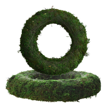 Wianek ozdobny z mchu mech podkład stroik wieniec koło omszały ring mech