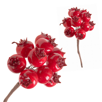 GŁÓG JARZĘBINA CZERWONE KULKI NA DRUCIKU 10szt