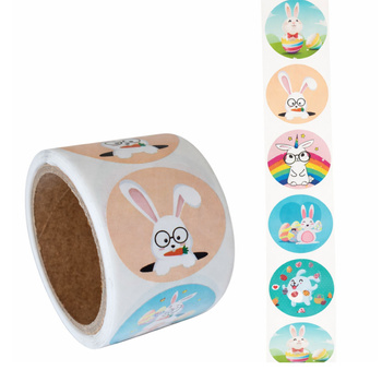 Naklejki wielkanocne królik naklejka na rolce dekoracyjne 