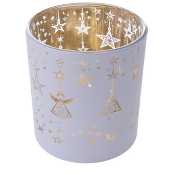 ŚWIECZNIK LAMPION ŚWIĄTECZNY NA ŚWIECĘ ŚWIECZKĘ DO ŚWIEC MIASTO 8 cm