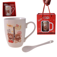 WALENTYNKI KUBEK WALENTYNKOWY PREZENT DLA ZAKOCHANYCH MISIE SERCA + PUDEŁKO