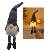 Skrzat gnom mikołaj świąteczny LED 20 cm na baterie ozdoba bożonarodzeniowa