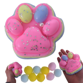 KOCIA ŁAPKA GNIOTEK ZABAWKA EDUKACYJNA Gniotki ANTYSTRESOWA KOTEK Squishy DUŻA